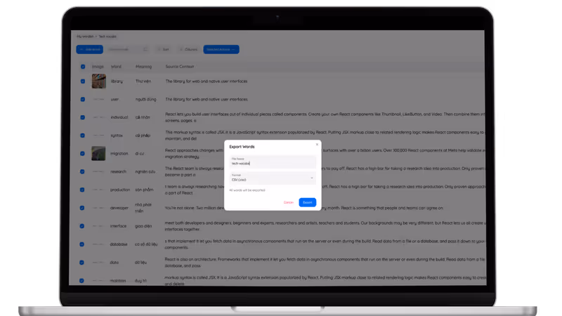 Data export feature demonstration